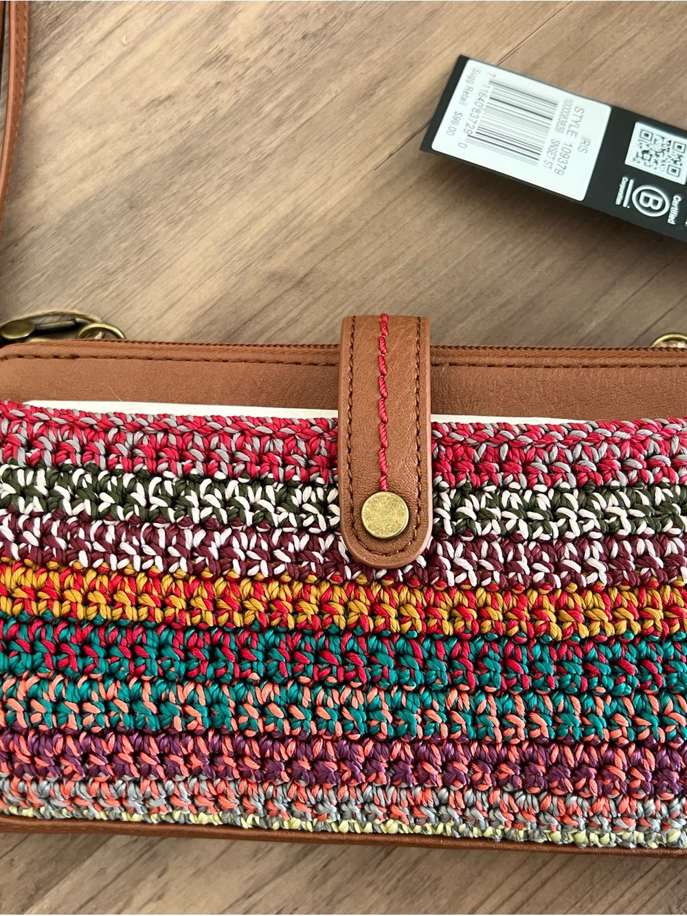 Women’s Multicolor Crochet Straw Crossbody Bag/Wallet